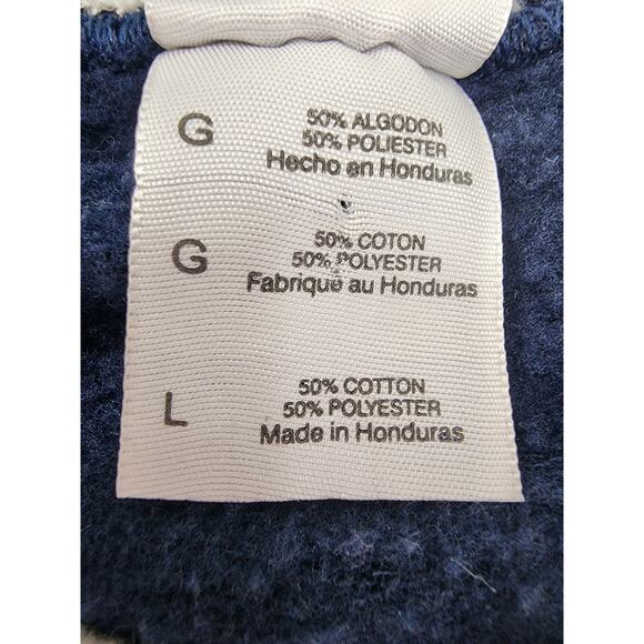 Vintage 90s Gildan Collared Embroidered Sweatshirt Size L Blue White Pink Casual - Picture 6 of 10